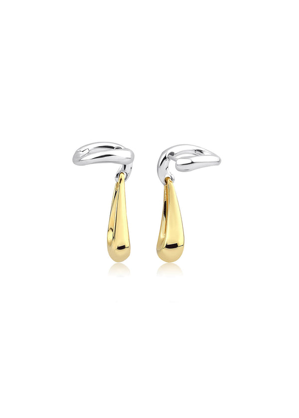 Moment earrings 18k gold and silver